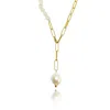Linya Jewellery Women's Gold Bety Chain Pearl Necklace In Gold