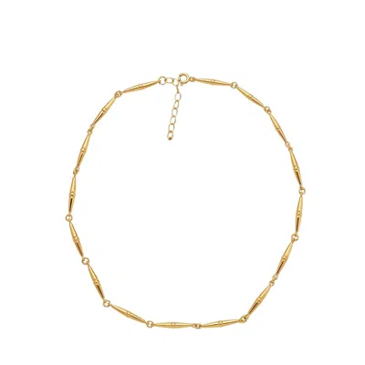 Linya Jewellery Women's Gold Cylinder Bar Chain Necklace