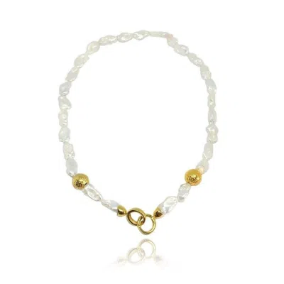 Linya Jewellery Women's Gold Dora Pearl Necklace