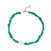 Linya Jewellery Women's Gold Ephyra Baroque Pearl Turquoise Necklace