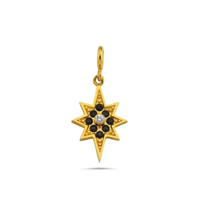 Linya Jewellery Women's Gold Gemstone Pole Star Charm