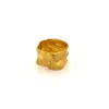 Linya Jewellery Women's Gold Hammered Pattern Matte Thick Ring In Gold