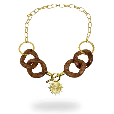 Linya Jewellery Women's Gold Hera Evil Eye Necklace