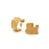 Linya Jewellery Women's Gold Hoop Vintage Style Hammered Pattern Matte Earring In Gold
