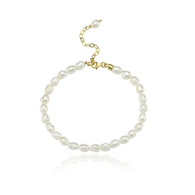 Linya Jewellery Women's Gold Jodie Pearl Anklet In White