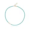 Linya Jewellery Women's Gold Meg Turquoise Small Pearl Necklace In Gold