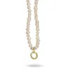 Linya Jewellery Women's Gold Mono Letter Pearl Necklace O In Gold