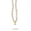 Linya Jewellery Women's Gold Mono Letter Pearl Necklace Z In Gold