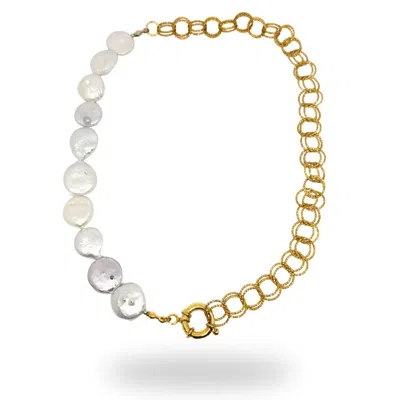Linya Jewellery Women's Gold Nora Pearl Chain Necklace