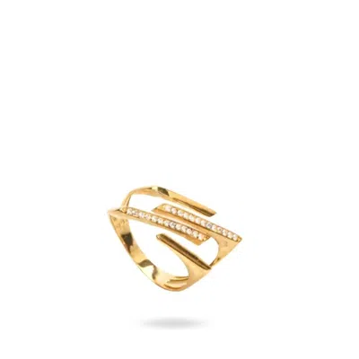 Linya Jewellery Women's Gold Open Wrap Adjustable Bypass Ring