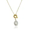 Linya Jewellery Women's Gold Pretty Pearl Chain Necklace In Gold