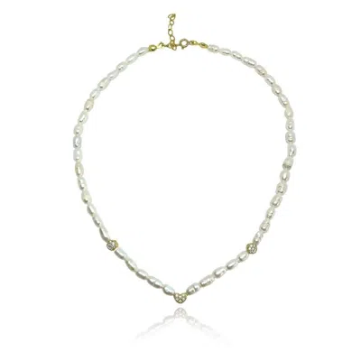 Linya Jewellery Women's Gold Romes Heart Pearl Necklace