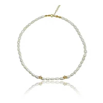 Linya Jewellery Women's Gold Rometta Star Pearl Necklace