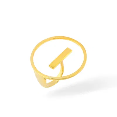 Linya Jewellery Women's Gold Round Ribbon Ring