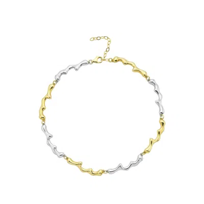 Linya Jewellery Women's Gold / Silver Dery Double Color Drop Necklace Choker