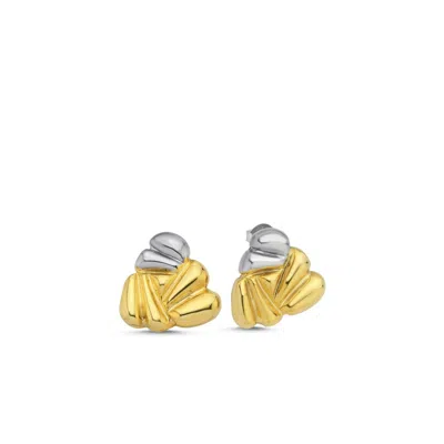 Linya Jewellery Women's Gold / Silver Meri Double Color Triangle Earrings In Multi