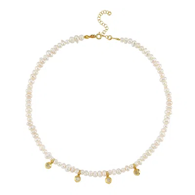 Linya Jewellery Women's Gold Stone Sand Pearl Necklace