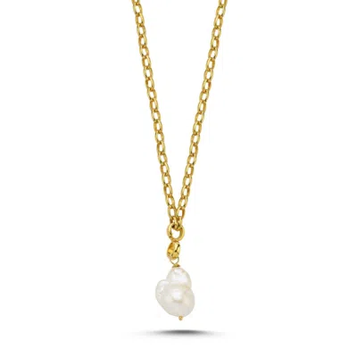 Linya Jewellery Women's Gold Tapy Baroque Pearl Thick Chain Necklace