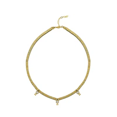 Linya Jewellery Women's Gold Verta Hematite Stone Necklace