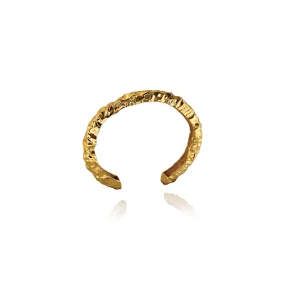 Linya Jewellery Women's Kety Amorphous Thick Shiny Gold Bracelet