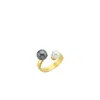 Linya Jewellery Women's Nera Gray Pearl Ring Gold