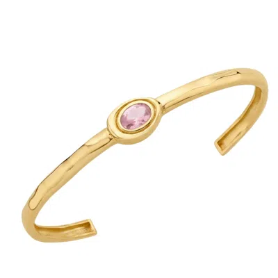 Linya Jewellery Women's Olivia Pink Stone Handcuff