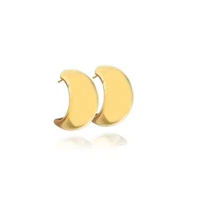 Linya Jewellery Women's Pety Half Round Gold Hoop Earrings