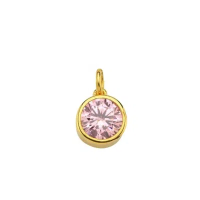 Linya Jewellery Women's Pink Birthstone Charm
