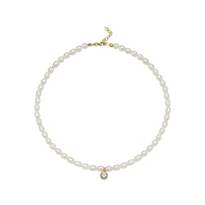 Linya Jewellery Women's Purple Cosmic Big Pearl Zodiac Necklace Lilac Birthtone