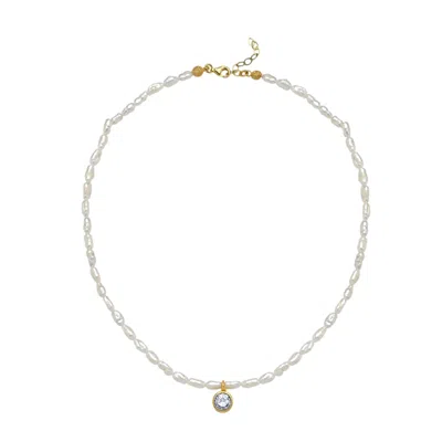 Linya Jewellery Women's Purple Cosmic Small Pearl Zodiac Necklace Lilac Birthstone