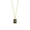 Linya Jewellery Women's Rectangular Green Crystal Stone Chain Necklace