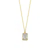 Linya Jewellery Women's Rectangular White Crystal Stone Chain Necklace
