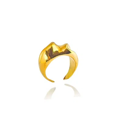 Linya Jewellery Women's Rera Engraved Gold Ring
