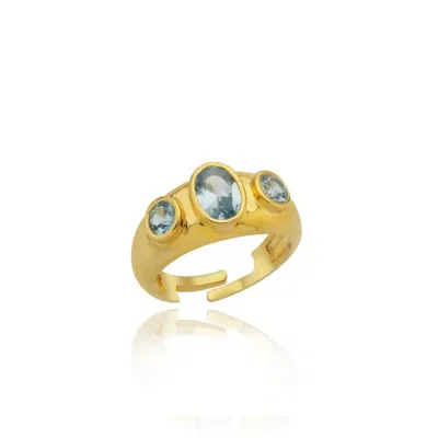 Linya Jewellery Women's Rosie Blue Stone Signet Ring