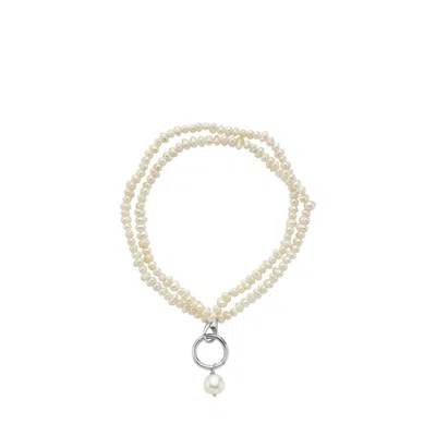 Linya Jewellery Women's Silver Lara Multi Sand Pearl Bracelet
