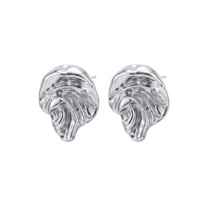 Linya Jewellery Women's Tellus Amorphous Silver Earring