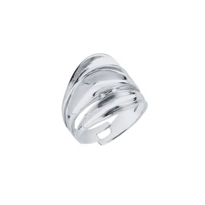 Linya Jewellery Women's Triple Amorphous Ring Silver