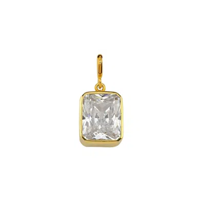 Linya Jewellery Women's White Rectangular Crystal Charm