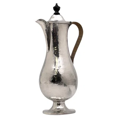 Pre-owned Lionel Alfred Crichton 1 Crichton English Sterling Silver Hammered 1896 Coffee Pot In Arts & Crafts Style