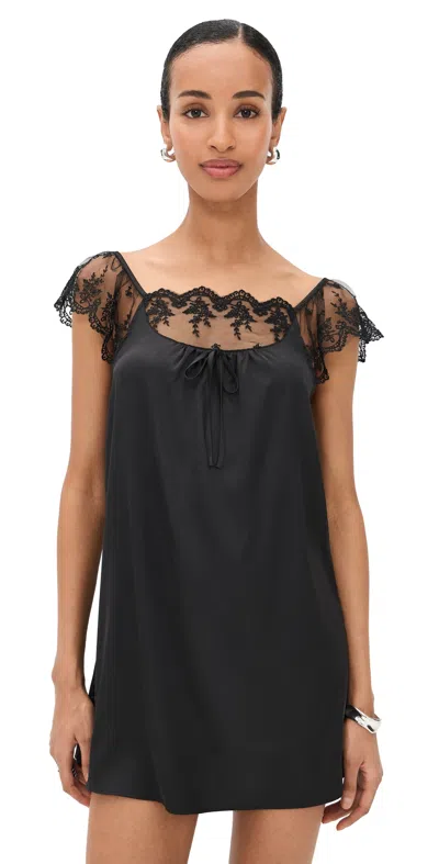 Lioness Lace Cap Sleeve Minidress In Black