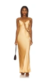 Lioness About A Girl Maxi Dress In Gold