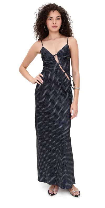 Lioness About A Girl Maxi Dress Onyx Polka In Black