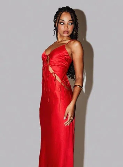 Lioness About A Girl Maxi Dress In Red