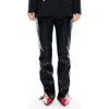 Lioness Ace Faux Leather Slit Hem Pants In Onyx