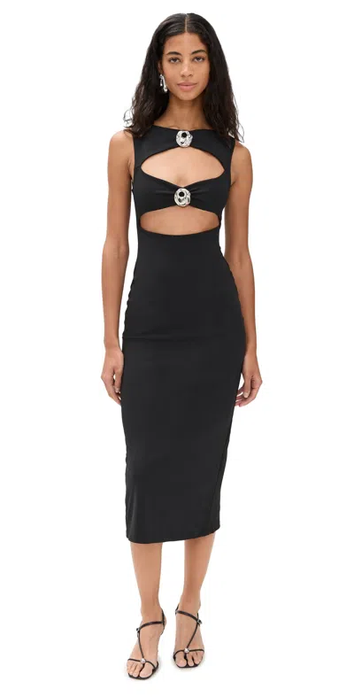 Lioness After Hours Cutout Sleeveless Midi Dress In Black
