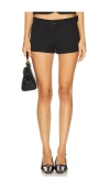 Lioness Afterglow Belted Low Rise Shorts In Black