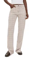 Lioness Alabama Jeans Almond Plaid In Neutral