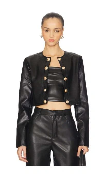 Lioness Amelie Cropped Jacket Onyx In Black
