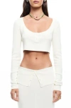 Lioness Amour Scoop Neck Crop Top In White