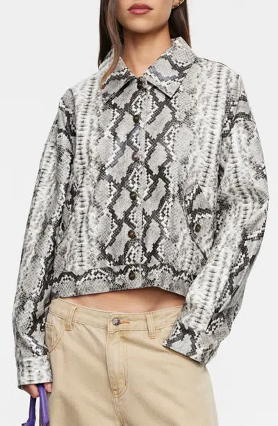 Lioness Angel Faux Snakeskin Jacket In Animal Print